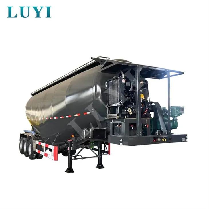 Semiremorcă cu rezervor de ciment negru cu 3-axe, 35-metri cubi