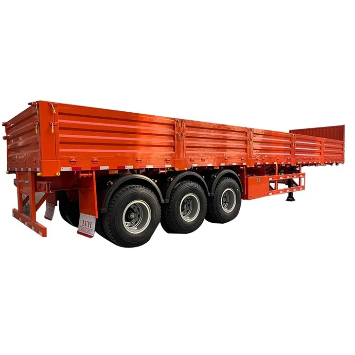 Remorcă cu gard cu 3 osii Semiremorcă pentru camion cu perete lateral de marfă