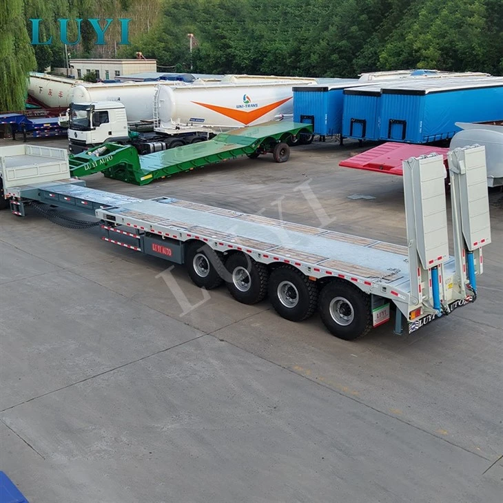 4‑Axle RGN Pull‑out Extendable Lowboy Semi Trailer factory
