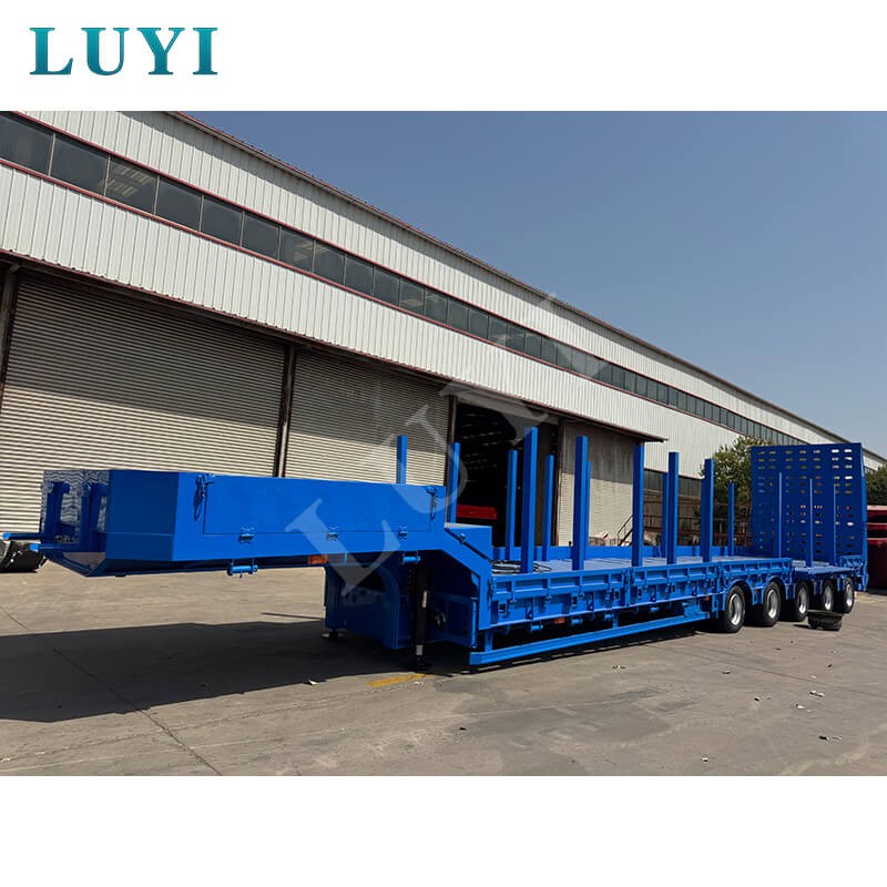 5-axis Heavy-duty Low-bed Semi-trailer With Uprights factory 5-axis Heavy-duty Low-bed Semi-trailer With Uprights factory
