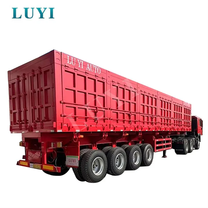 Semiremorcă cu benă laterală cu 4 axe pentru construcții și minerit