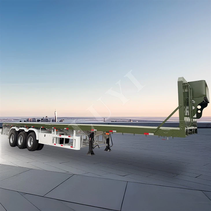 Trei remorcă cu trei axe semi -axe, 60 de tone adecvate pentru containere standard de 20 de picioare și 40 de picioare